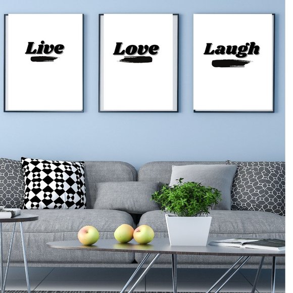 Digital Print Art "Live Love Laugh" Set of 3 - Picture 1 of 2